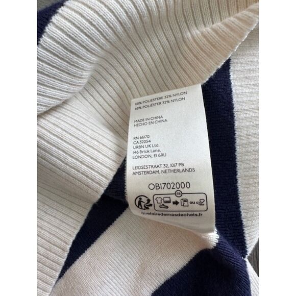 Free People Costal Stripe Pullover Champagne Navy Combo Large - Picture 5 of 9